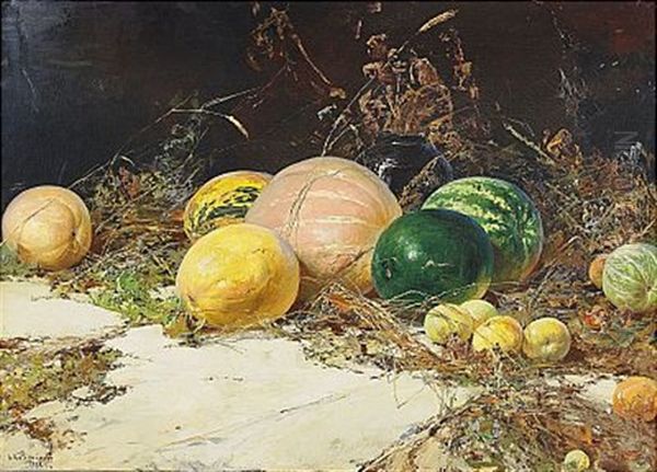 Still Life Oil Painting by Stepan Feodorovich Kolesnikov