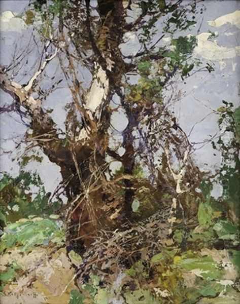 The Old Tree Oil Painting by Stepan Feodorovich Kolesnikov