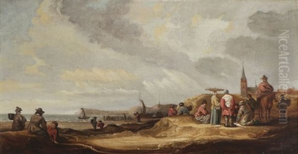Blick Auf Scheveningen Oil Painting by Willem Gillisz Kool