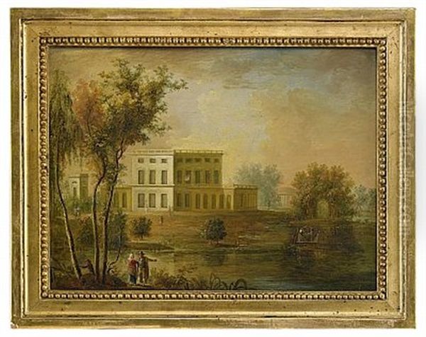 Vue Af Haga Lilla Slott Oil Painting by Johan Philip Korn