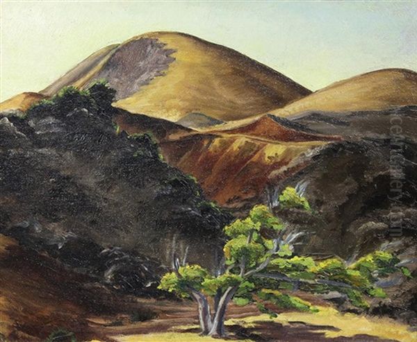 Trees In The Foothills Oil Painting by Emil Kosa Sr.