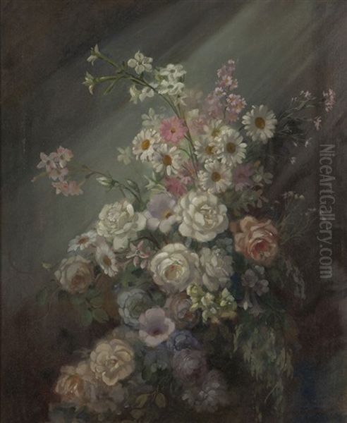 Mixed Floral Still Life Oil Painting by Emil Kosa Sr.