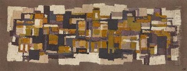 Composition Cubiste Oil Painting by Jeanne (Hannah) Freundlich Kosnick-Kloss