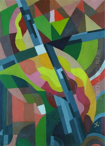 Composition Abstraite Oil Painting by Jeanne (Hannah) Freundlich Kosnick-Kloss