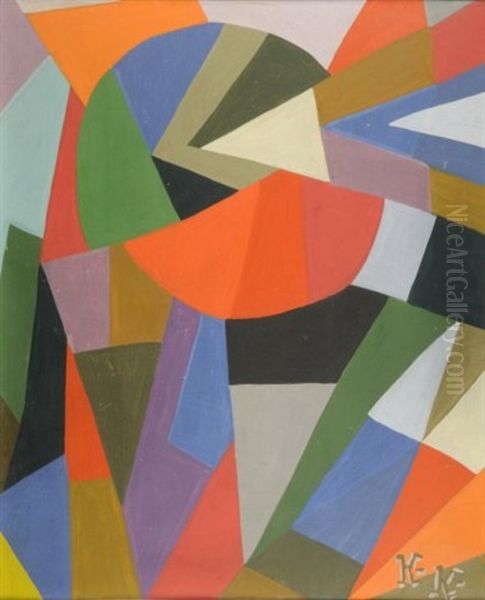 Composition Abstraite Oil Painting by Jeanne (Hannah) Freundlich Kosnick-Kloss