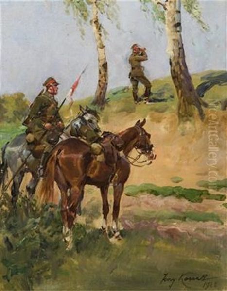 The Night Watch Oil Painting by Jerzy Kossak