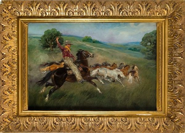 On The Prairie Oil Painting by Jerzy Kossak