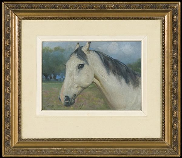 Horse Head Oil Painting by Jerzy Kossak