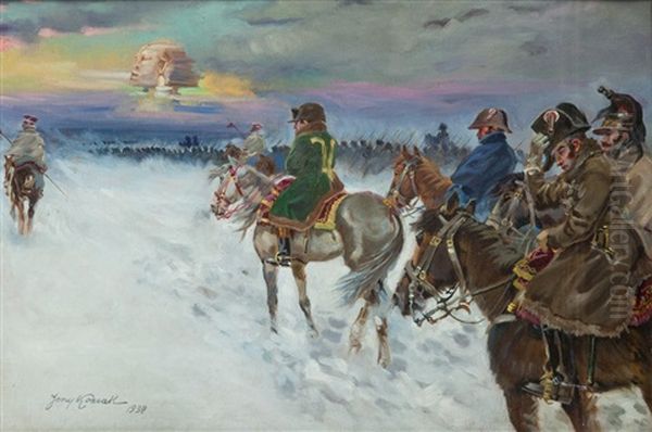 Wizja Napolewon W Czasie Odwrotu Spod Moskwy Oil Painting by Jerzy Kossak
