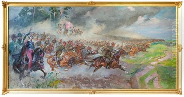 Ulan's Rhapsody Oil Painting by Woiciech (Aldabert) Ritter von Kossak