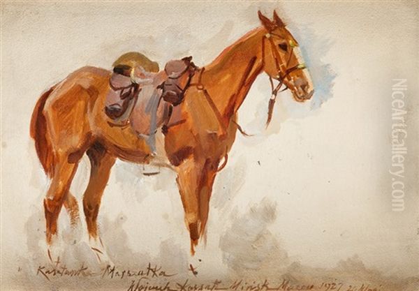Kasztanka Marszalka Oil Painting by Woiciech (Aldabert) Ritter von Kossak