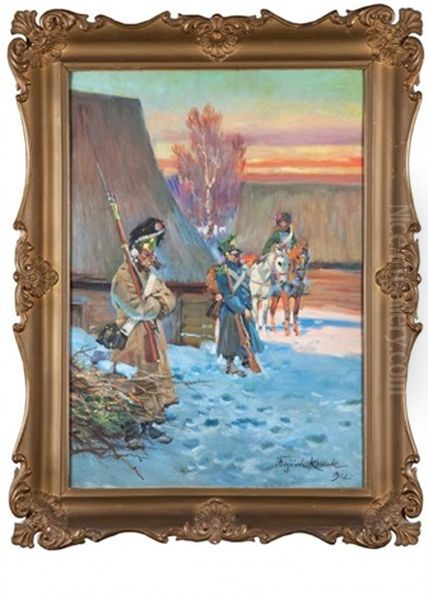 Na Warcie Oil Painting by Woiciech (Aldabert) Ritter von Kossak