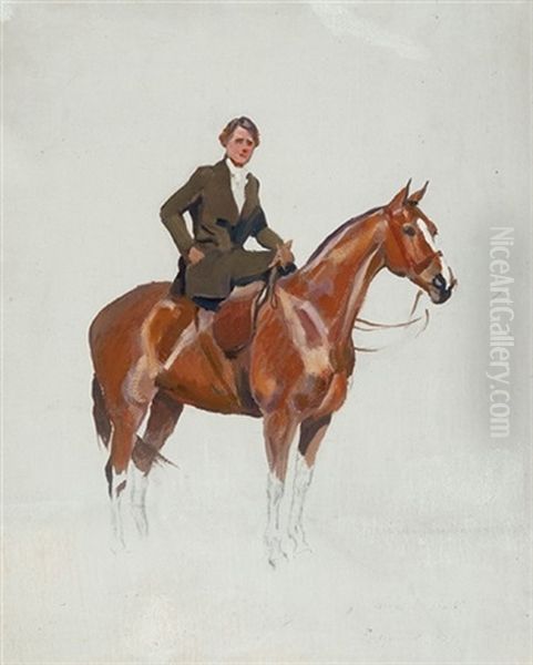 Horsewoman Oil Painting by Woiciech (Aldabert) Ritter von Kossak
