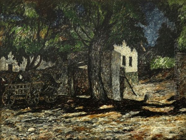 Landlicher Hof Oil Painting by Karoly Kotasz