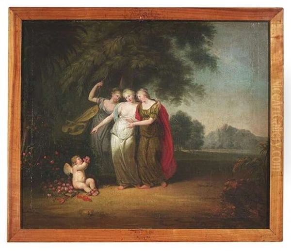 Mythologische Szenen (set Of 4) Oil Painting by Josef Kranewitter
