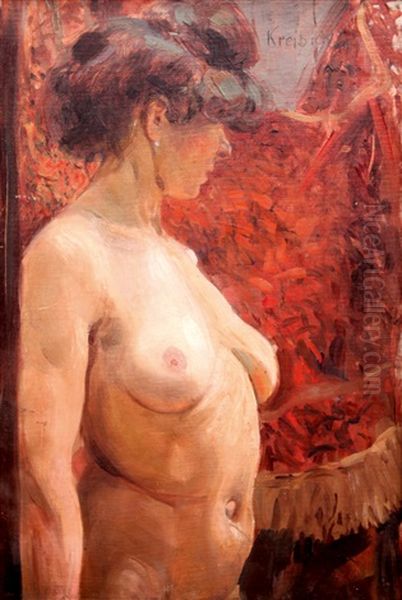 Zensky Akt Oil Painting by Vilem Kreibich