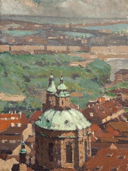 Dacher Auf Der Kleinseite Oil Painting by Vilem Kreibich