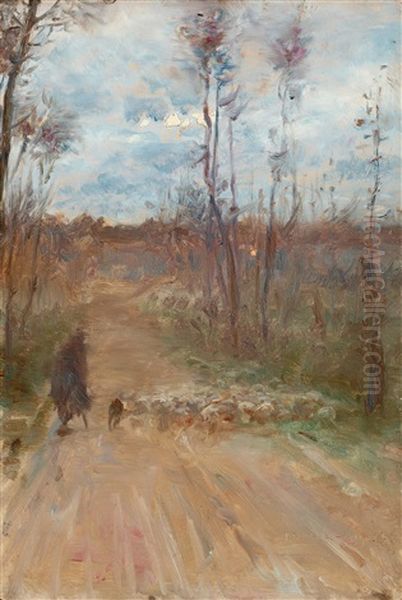 Faraherde I Grez Oil Painting by Nils Kreuger