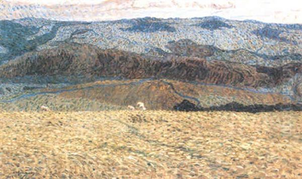 Hojderna Vid Sinarpsdalen Oil Painting by Nils Kreuger