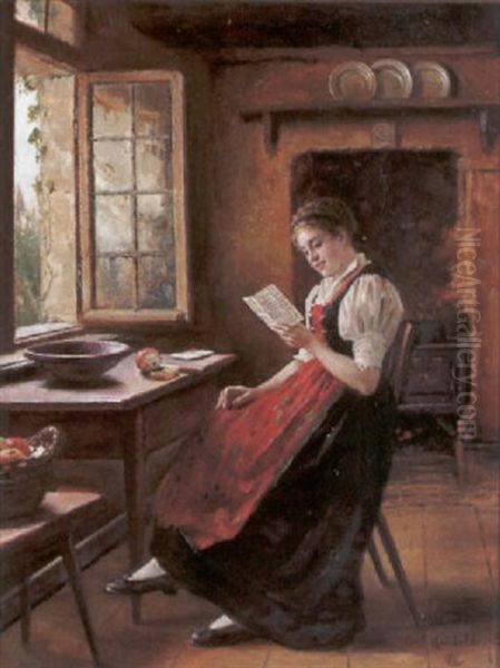 Der Liebesbrief Oil Painting by Carl Kricheldorf
