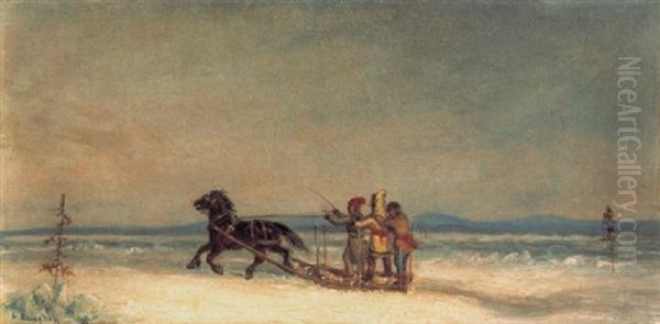 Sleigh Ride Oil Painting by Cornelius David Krieghoff