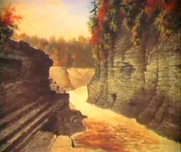 River Gorge, Autumn Oil Painting by Cornelius David Krieghoff