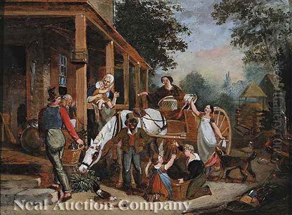 Return From The Market (study) Oil Painting by John Lewis Krimmel