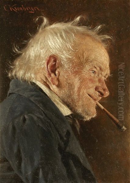 Rokande Aldre Herre Oil Painting by Carl Kronberger