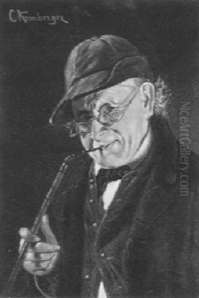 Der Pfeifenraucher Oil Painting by Carl Kronberger