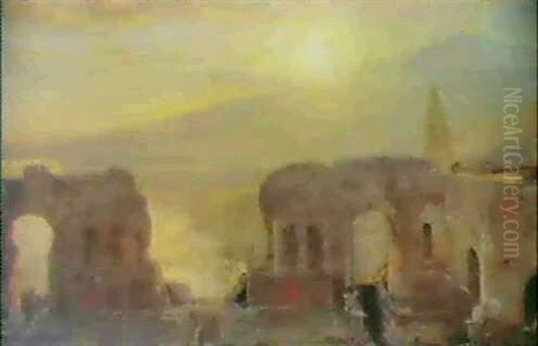 Det Antikke Teater I Taormina Oil Painting by Peder Severin Kroyer