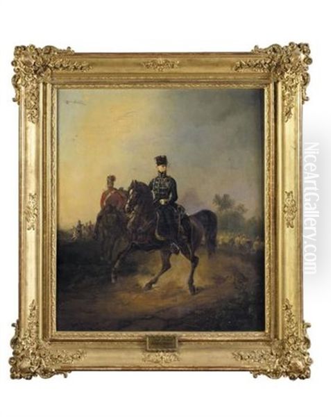Ernest August, King Of Hanover On Horseback (ernst August I, Konig Von Hannover Zu Pferde) Oil Painting by Franz Kruger