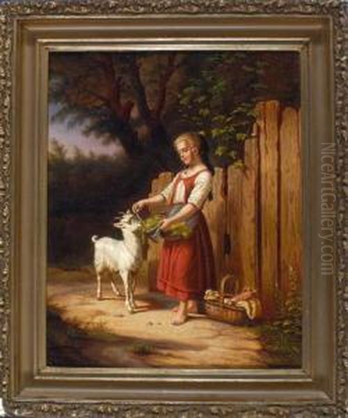 Onhe Titel Oil Painting by Jakob Becker