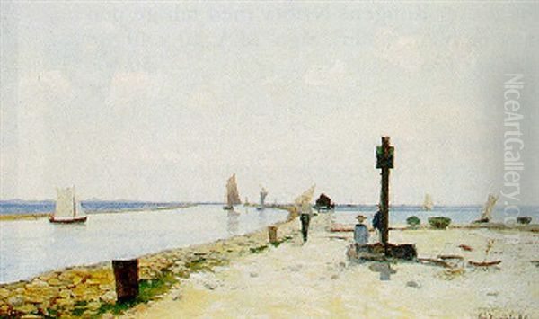 Sommerdag Ved Havet Oil Painting by Olof Krumlinde