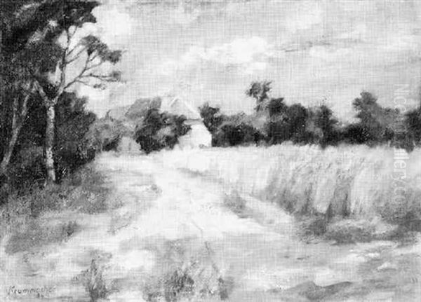 Haus Am Feldrand Bei Worpswede Oil Painting by Karl Krummacher