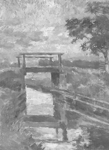 Am Moorkanal Oil Painting by Karl Krummacher