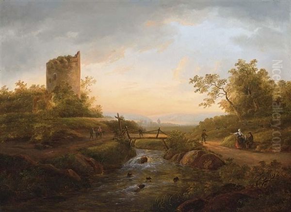 The Evening Scroll Oil Painting by Hendrik Dirk Kruseman van Elten