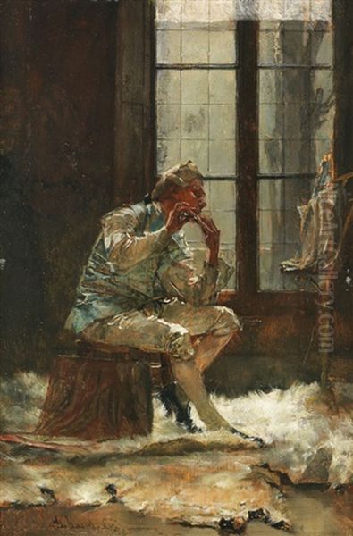 Der Flotenspieler Oil Painting by Gotthardt Kuehl