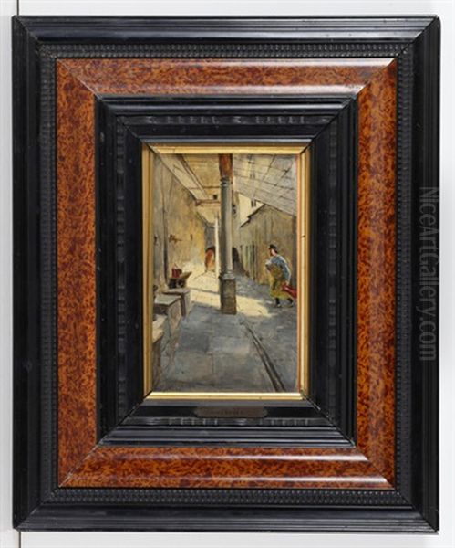 Innenhof Einer Werkstatt Oil Painting by Gotthardt Kuehl