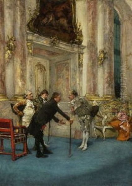 Vorzimmer-diplomaten Oil Painting by Gotthardt Johann Kuehl