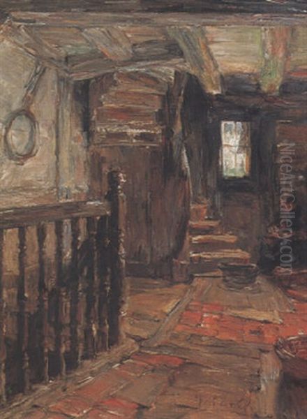 Bauerin In Der Diele Oil Painting by Gotthardt Johann Kuehl