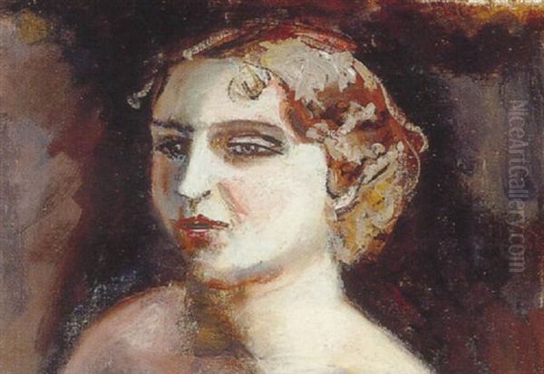 Head Of A Woman Oil Painting by Walt Kuhn
