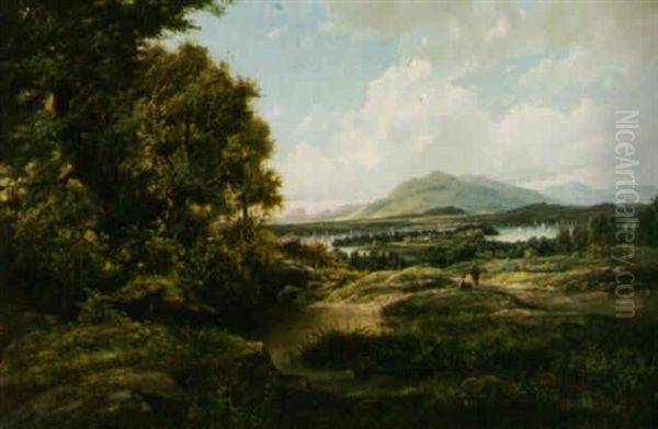 Idle Young Boys Oil Painting by Julius Herman Kummer