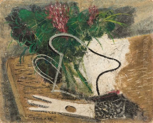 Still Life With Lilacs Oil Painting by Yasuo Kuniyoshi