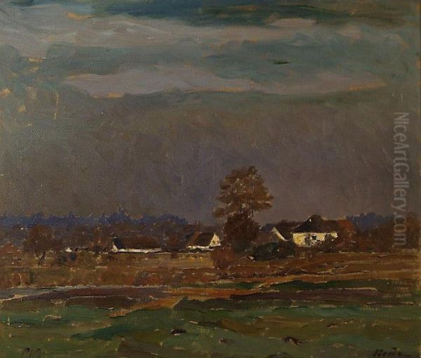 Paesaggio Verso Sera Oil Painting by Giulio Beda