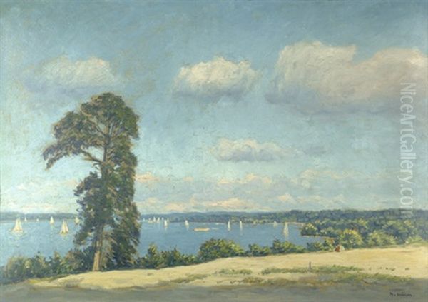 Sommertag Am Wannsee Oil Painting by Herbert Kuron