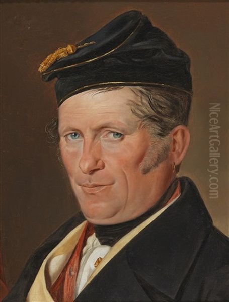 Portrait Of The Coffee House Owner Karl Hisberger Oil Painting by Ferdinand Kuess