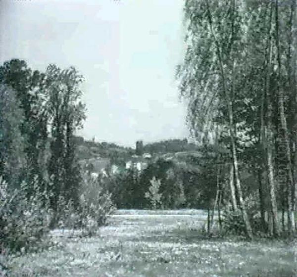 Vue Des Hauteurs De Garche- Parc De St. Cloud Oil Painting by Charles Euphrasie Kuwasseg