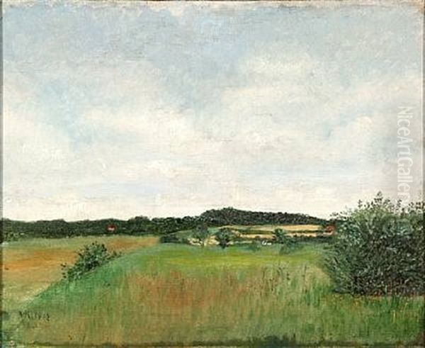 Danish Landscape Oil Painting by Vilhelm Peter Karl Kyhn
