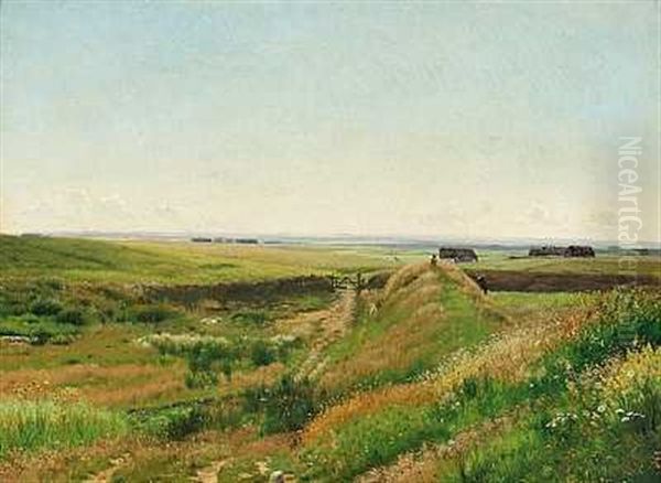Dansk Sommerlandskab Oil Painting by Vilhelm Peter Karl Kyhn