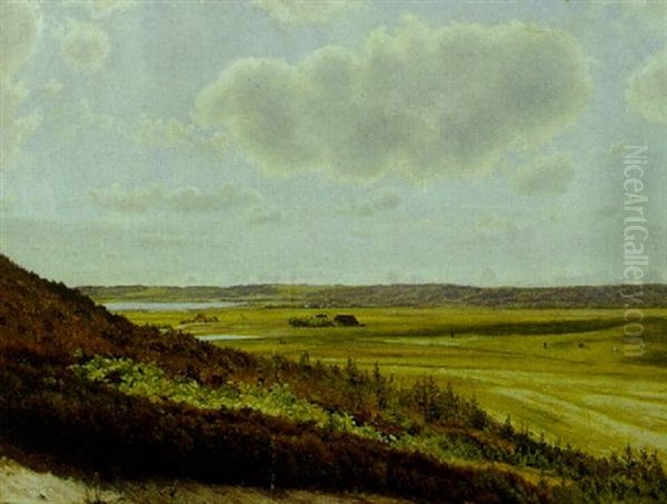 Landskab Ved Gl. Rye Og Udsigt Til Mos So Oil Painting by Vilhelm Peter Karl Kyhn